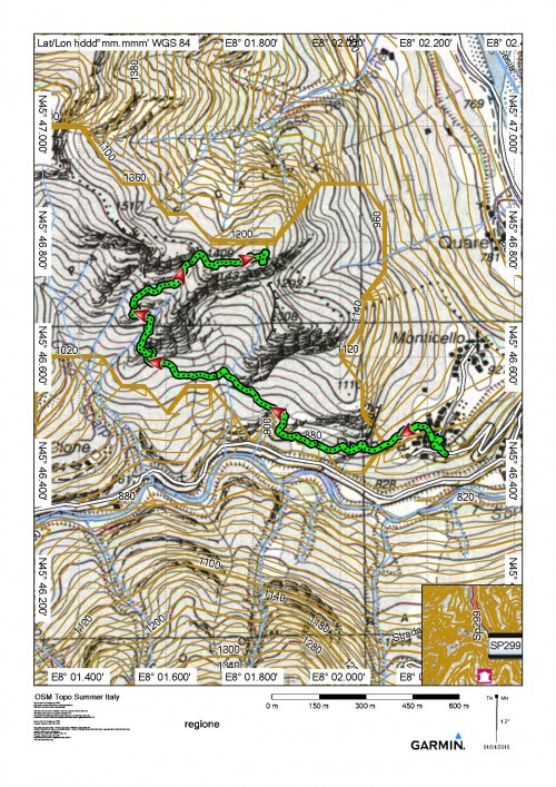 mappa cartinaPian dei Gzzari (Parete Calva)